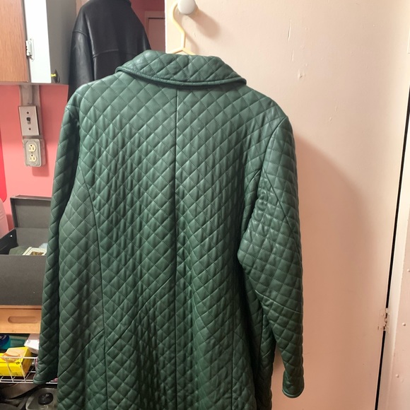 BNWT NEW Green lamb leather car-coat size 1X - Picture 4 of 7